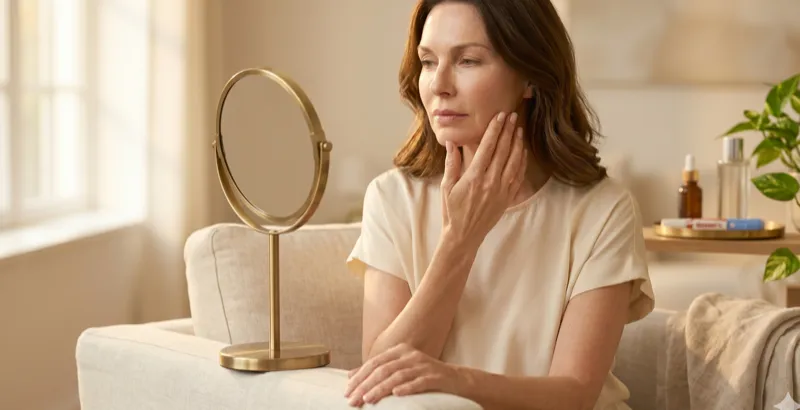Peptide skincare targets wrinkles at the cellular signaling level, stimulating collagen production in the dermis.